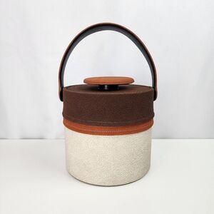 Vintage Elmar MFG Postmodern Faux Suede Wrapped Ice Bucket